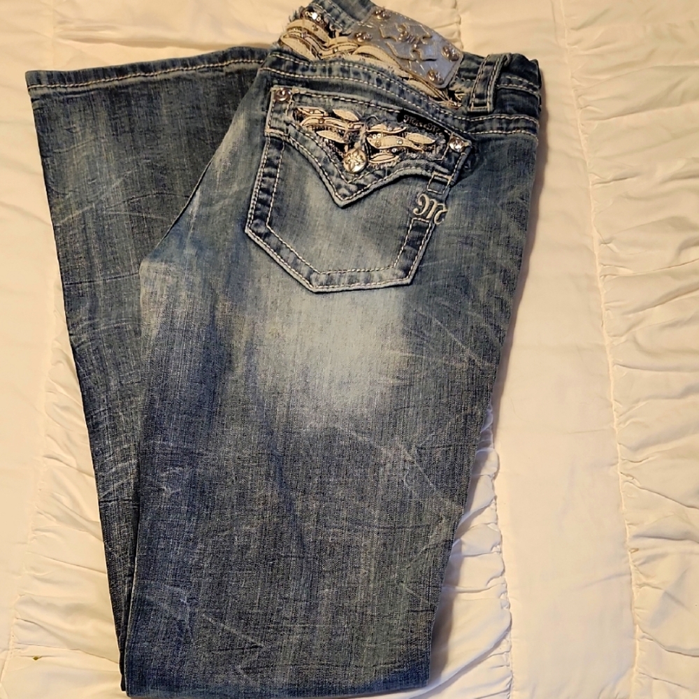 Stylish Blue Embellished Women's MissMe Jeans